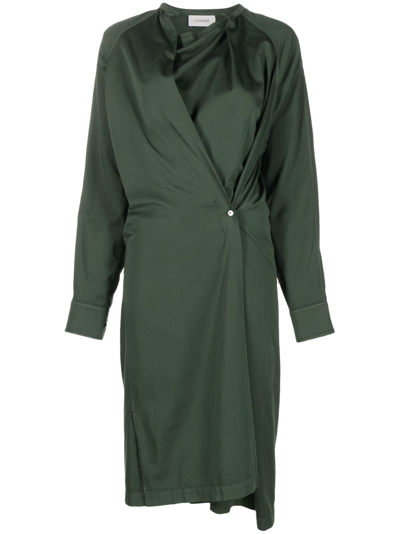 Shop Lemaire Twisted Cotton Shirt Dress - Women's - Cotton In Green