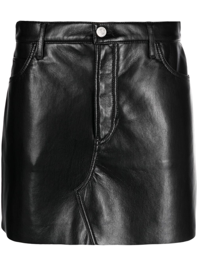 Shop Frame Black Faux-leather Mini Skirt
