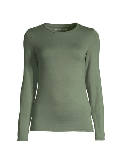 Shop Majestic Women's Soft Touch Crewneck Long-sleeve Top In Mousse
