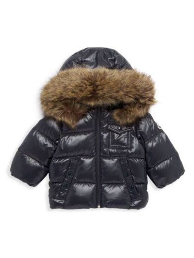 Shop Moncler Baby Girl's & Little Girl's Puffer Jacket In Navy