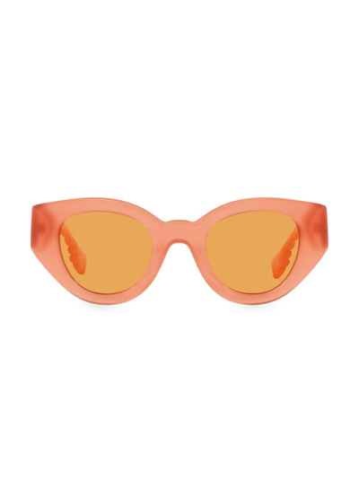 Shop Burberry Women's Meadow 47mm Low-bridge Fit Pantos Sunglasses In Orange