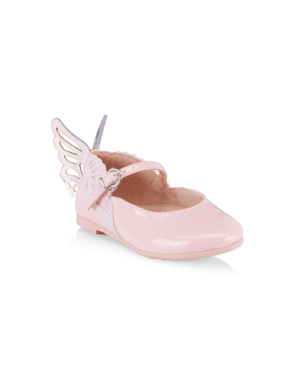 Shop Sophia Webster Little Girl's & Girl's Heavenly Winged Flats In Baby Pink Glitter