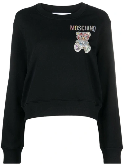 Shop Moschino Sweatshirt With Graphic Print In Black