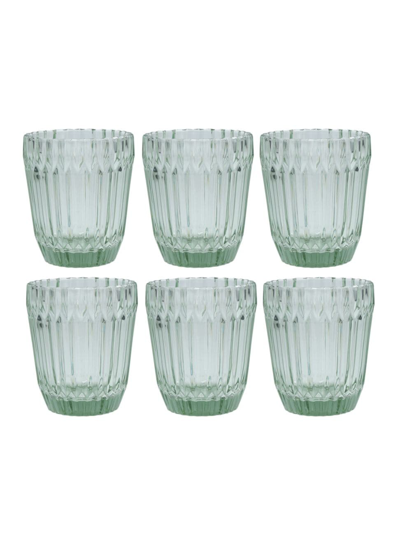 Shop Fortessa Archie 6-piece Double-old-fashioned Glass Set In Sage