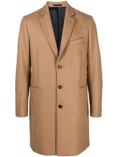 Shop Ps By Paul Smith Ps Paul Smith Mens Single Breasted Overcoat Clothing In Brown