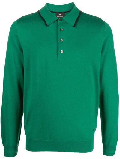 Shop Ps By Paul Smith Ps Paul Smith Mens Sweater Long Sleeves Polo Clothing In Green