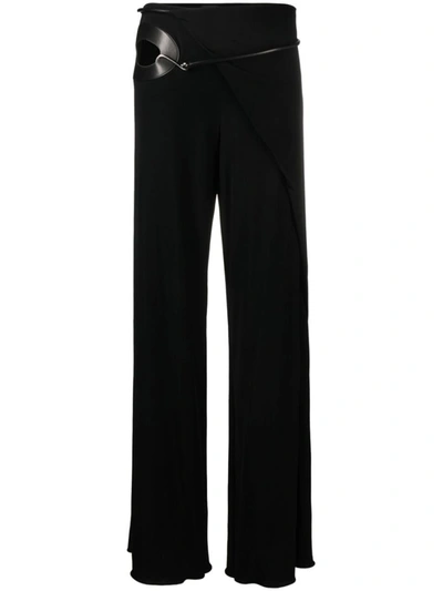 Shop Tom Ford Wide Leg Trousers With Cut-out Detail In Black