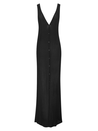 Shop Saint Laurent Women's Long Dress In Knit In Black