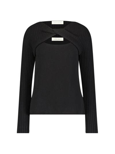 Shop Marina Moscone Women's Twist Pullover In Black