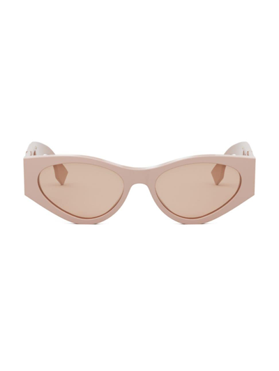 Shop Fendi Women's Maxi O'lock 54mm Cat-eye Sunglasses In Pink