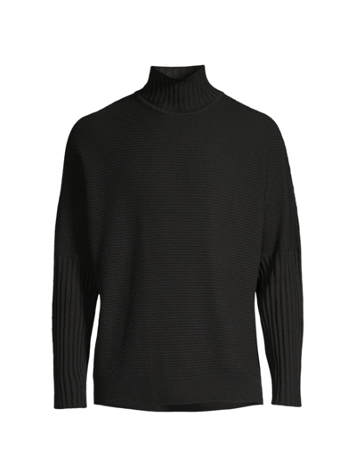 Shop Issey Miyake Men's Rustic Knit Sweater In Black