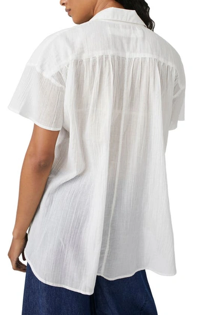 Shop Free People Float Away Button-up Shirt In Optic White