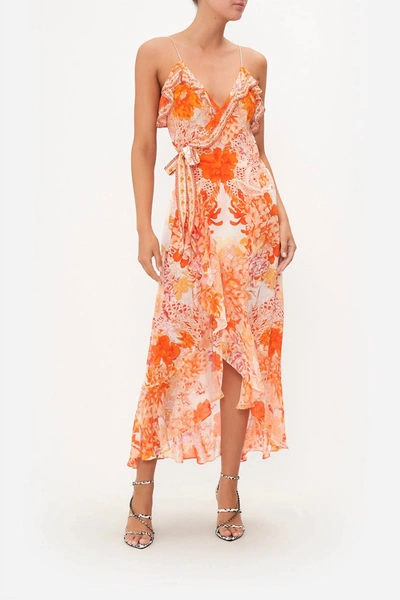 Shop Camilla Long Wrap Dress With Frill In Dragon Mother In Multi