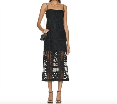 Shop Alexis Bronze Dress In Black French Lace In Multi