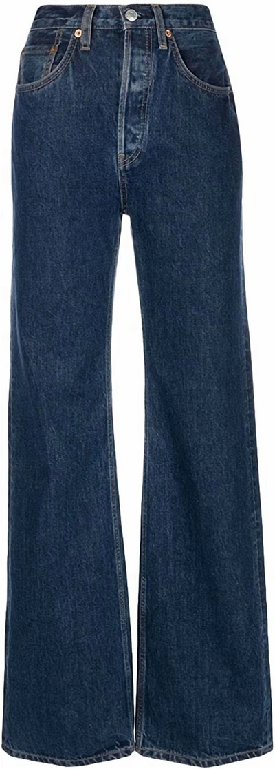 Shop Re/done Women's 70s Ultra High Rise Wide Leg Jeans In Blue