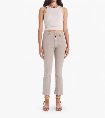 Shop Mother The Insider Ankle Fray Jean In Cot Chalk Oxford Tan In Multi