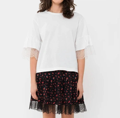 Shop See By Chloé Lace Trim T Shirt In White