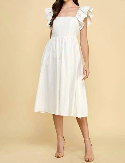 Shop Tcec Stella Square Neckline Dress In White