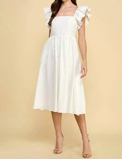 Tcec Stella Square Neckline Dress In White In White