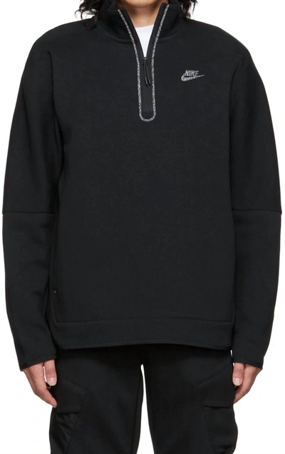 Shop Nike Men Sportswear Half-zip Sweatshirt Activewear In Black