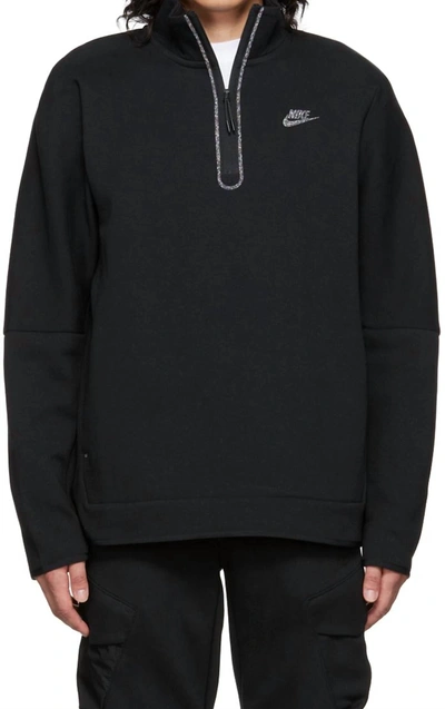 Nike Black Sportswear Half-zip Sweatshirt In Black