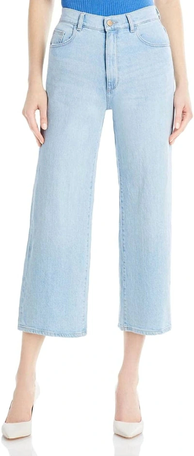 Shop Dl1961 - Women's Hepburn Wide Leg High Rise Jeans In Baby Blue