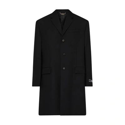 Shop Versace Caban Coat In 1b000_black