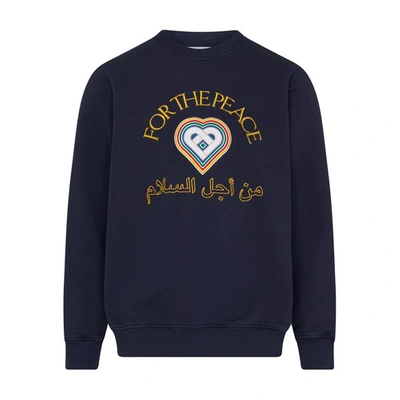 Shop Casablanca For The Peace Gold Crew Neck Sweatshirt In For_the_peace_gold