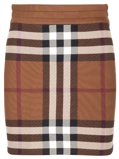 Shop Burberry Mildred Mini Skirt In Brown
