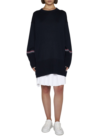 Shop Thom Browne Sweater In Navy