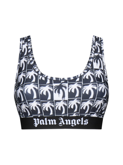 Shop Palm Angels Top In Black White