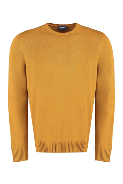 Drumohr Wool Crew Neck Pullover In Camel