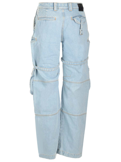Shop Off-white Bleached Cargo Jeans In Light Blue