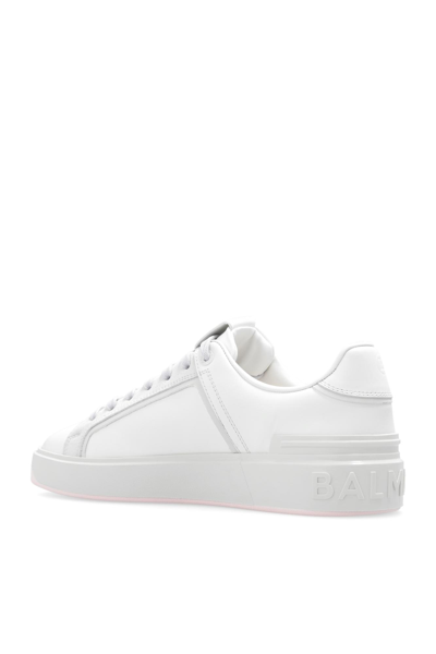 Shop Balmain B-court Sneakers In Bianco/rosa/azzurro