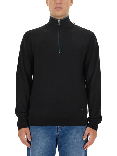 Shop Ps By Paul Smith Jersey With Logo In Nero