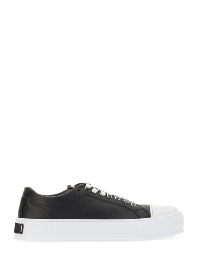 Shop Moschino Sneaker With Logo In Nero