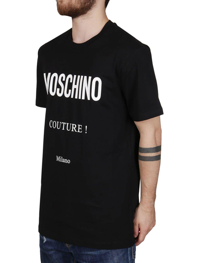 Shop Moschino Logo Crewneck T-shirt In Black