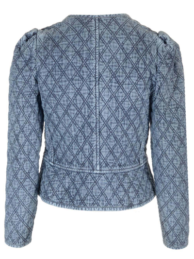 Shop Isabel Marant Étoile Deliona Cropped Jacket In Light Blue