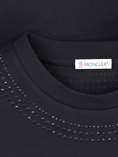 Shop Moncler Crystal Detail T-shirt In Black