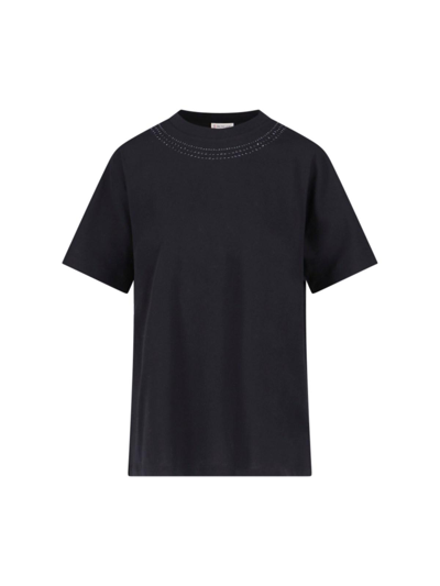 Shop Moncler Crystal Detail T-shirt In Black