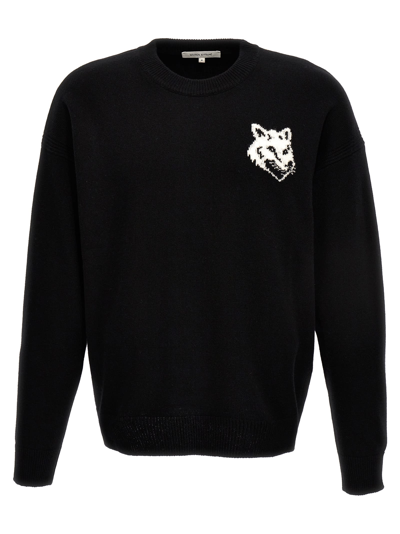 Shop Maison Kitsuné Fox Head Sweater In Black