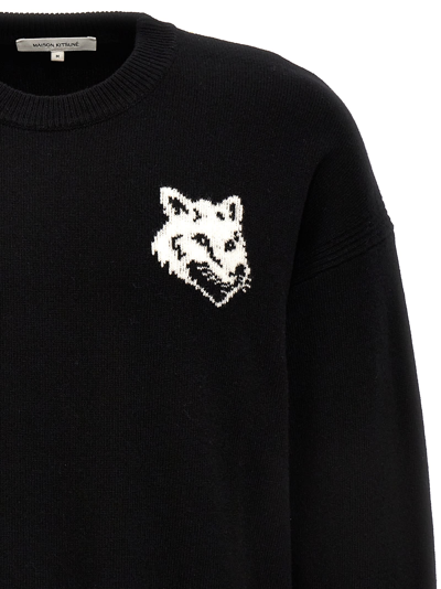 Shop Maison Kitsuné Fox Head Sweater In Black