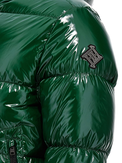 Shop Herno Bomber Gloss Down Jacket In Green