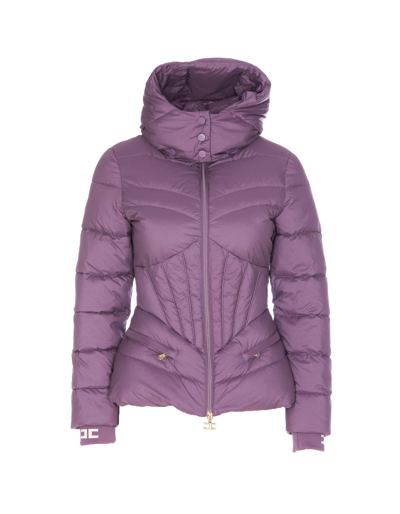 Shop Elisabetta Franchi Down Jacket In Lilac