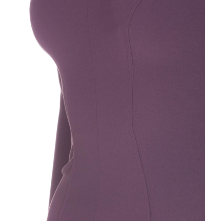 Shop Elisabetta Franchi Midi Dress In Purple