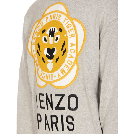 Shop Kenzo Tiger Academy Sweater In Grey