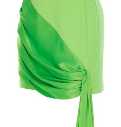 Shop David Koma Wrap Skirt Effect Mini Dress In Green