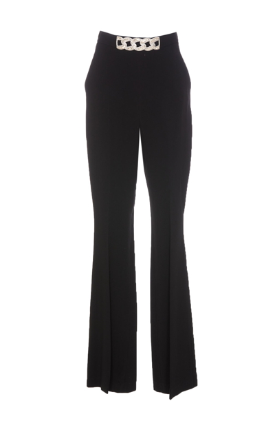 Shop David Koma Crystal Embroidered Chain Pants In Black