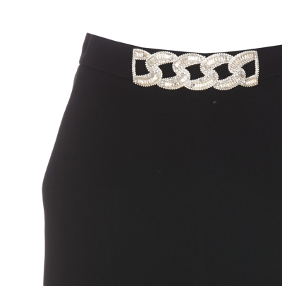 Shop David Koma Crystal Embroidered Chain Pants In Black