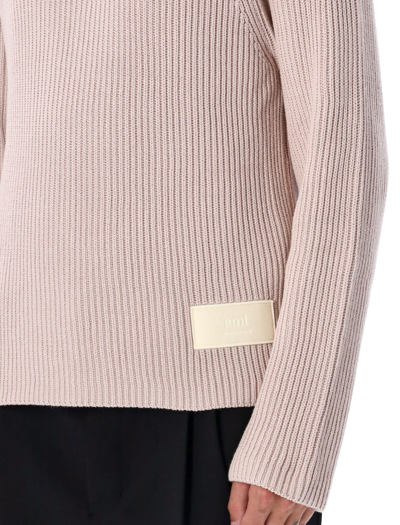 Shop Ami Alexandre Mattiussi High-neck Sweater In Pink